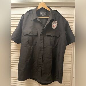 Black Short Sleeve Security Uniform Shirt Tact Squad - Halloween Costume?